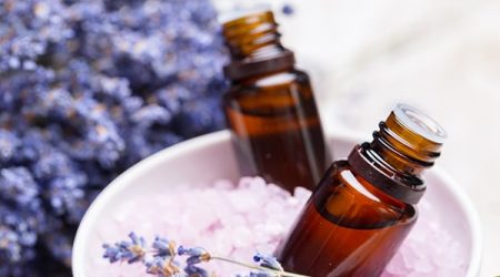 lavender body care products. Aromatherapy, spa and natural healthcare concept